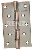 Картинка Петля дверная стальная RENZ 125- 4BB FH AC 4 подшипника плоский колпачок медь античная